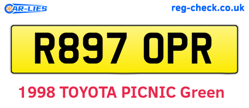 R897OPR are the vehicle registration plates.