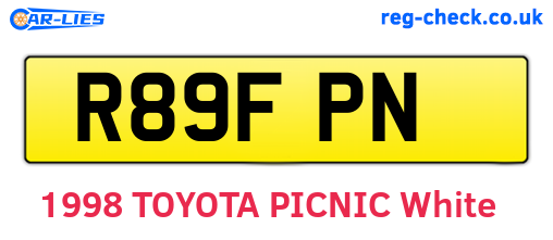 R89FPN are the vehicle registration plates.