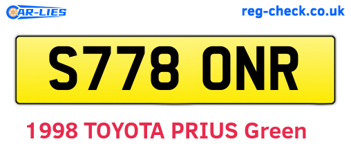 S778ONR are the vehicle registration plates.