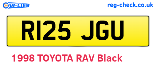 R125JGU are the vehicle registration plates.