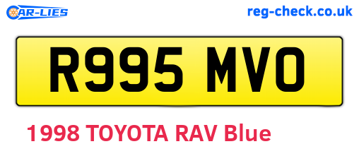 R995MVO are the vehicle registration plates.