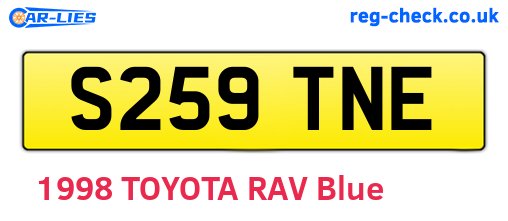 S259TNE are the vehicle registration plates.