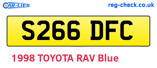 S266DFC are the vehicle registration plates.