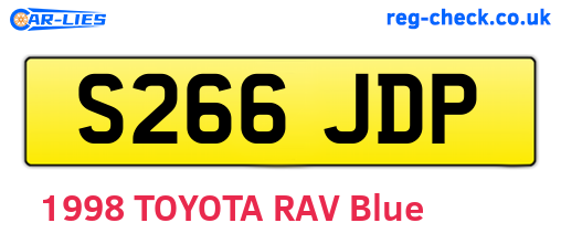 S266JDP are the vehicle registration plates.
