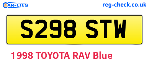 S298STW are the vehicle registration plates.