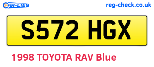 S572HGX are the vehicle registration plates.