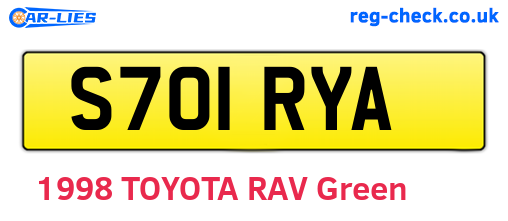 S701RYA are the vehicle registration plates.