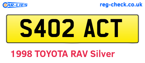 S402ACT are the vehicle registration plates.