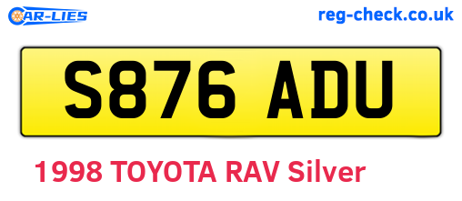 S876ADU are the vehicle registration plates.