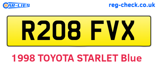 R208FVX are the vehicle registration plates.