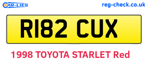 R182CUX are the vehicle registration plates.