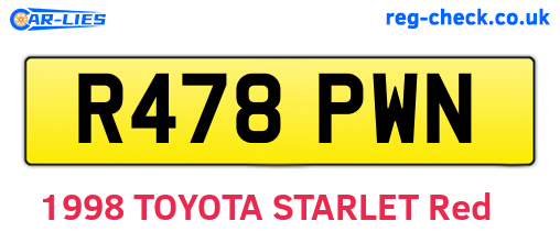 R478PWN are the vehicle registration plates.