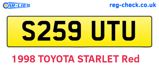 S259UTU are the vehicle registration plates.