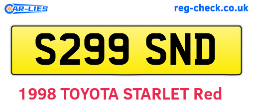 S299SND are the vehicle registration plates.