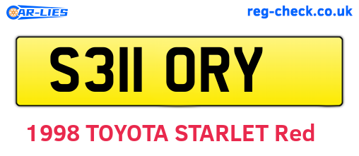 S311ORY are the vehicle registration plates.