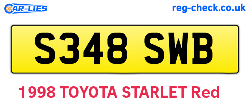 S348SWB are the vehicle registration plates.