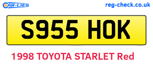 S955HOK are the vehicle registration plates.