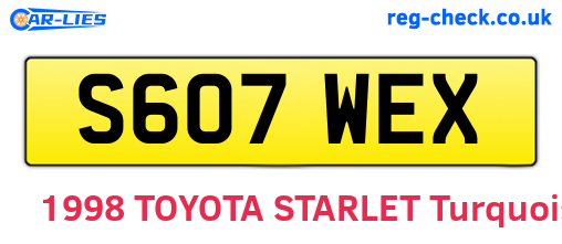 S607WEX are the vehicle registration plates.