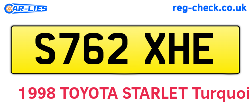 S762XHE are the vehicle registration plates.