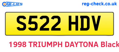 S522HDV are the vehicle registration plates.