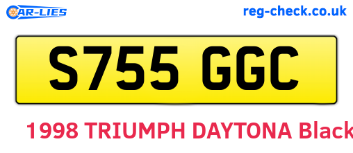 S755GGC are the vehicle registration plates.