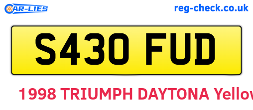 S430FUD are the vehicle registration plates.