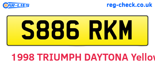 S886RKM are the vehicle registration plates.