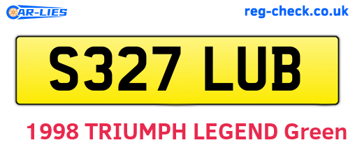 S327LUB are the vehicle registration plates.