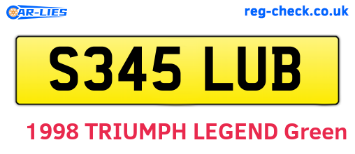 S345LUB are the vehicle registration plates.
