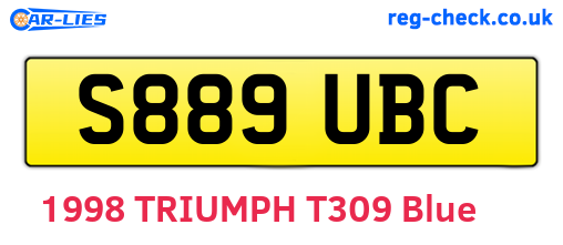 S889UBC are the vehicle registration plates.