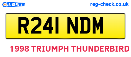 R241NDM are the vehicle registration plates.
