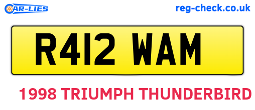 R412WAM are the vehicle registration plates.
