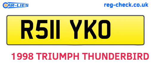 R511YKO are the vehicle registration plates.