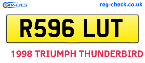 R596LUT are the vehicle registration plates.
