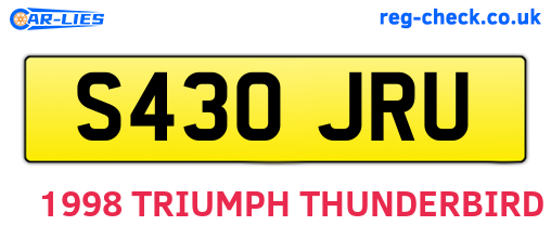 S430JRU are the vehicle registration plates.