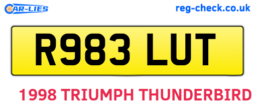 R983LUT are the vehicle registration plates.