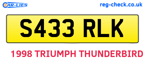 S433RLK are the vehicle registration plates.