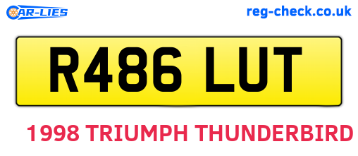 R486LUT are the vehicle registration plates.