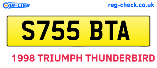 S755BTA are the vehicle registration plates.
