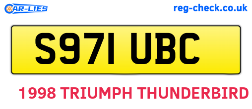 S971UBC are the vehicle registration plates.