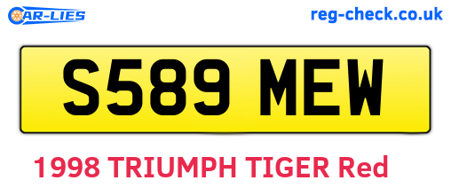 S589MEW are the vehicle registration plates.