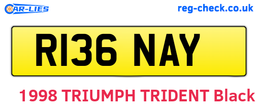 R136NAY are the vehicle registration plates.