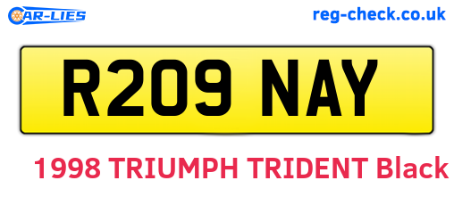 R209NAY are the vehicle registration plates.