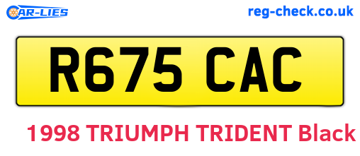 R675CAC are the vehicle registration plates.