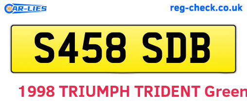 S458SDB are the vehicle registration plates.