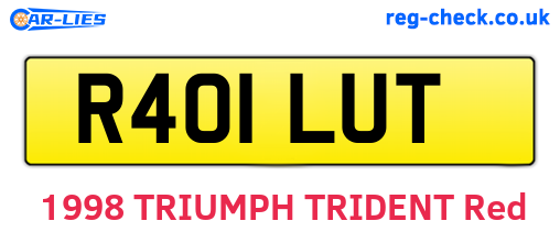 R401LUT are the vehicle registration plates.