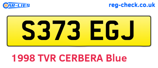 S373EGJ are the vehicle registration plates.