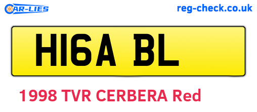 H16ABL are the vehicle registration plates.