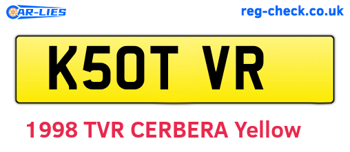 K50TVR are the vehicle registration plates.
