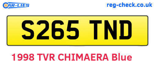 S265TND are the vehicle registration plates.